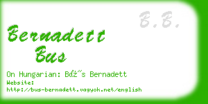 bernadett bus business card